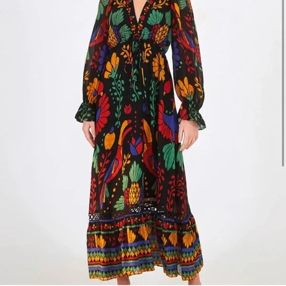 FARM RIO GEORGETTE MAXI DRESS XSP NEW W/O TAGS